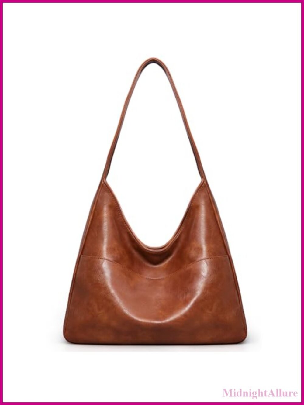 Slouchy Hobo Shoulder Bag Vegan Leather Multi-Pocket Women Purse